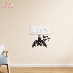 Zaqiz Turn Off Bat Switch Board Sticker Cute Vinyl Wall Decal