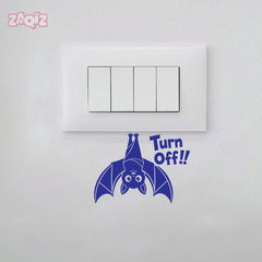 Zaqiz Turn Off Bat Switch Board Sticker Cute Vinyl Wall Decal
