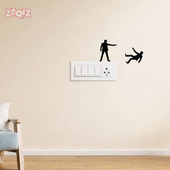 Action Hero Switch Board Sticker Creative Wall Decor Decal