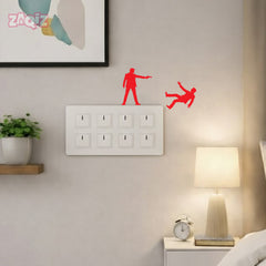 Action Hero Switch Board Sticker Creative Wall Decor Decal