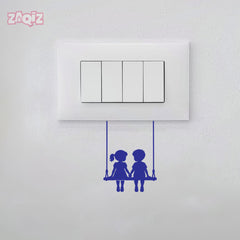 Cute Kids Hanging Swing Switch Board Decoration Sticker