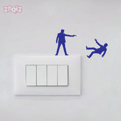 Action Hero Switch Board Sticker Creative Wall Decor Decal