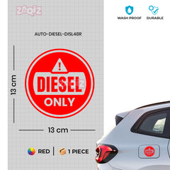 Diesel Indicator Sticker for Cars & Bikes
