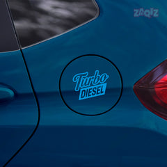 Clear Turbo Text Diesel Label for Cars