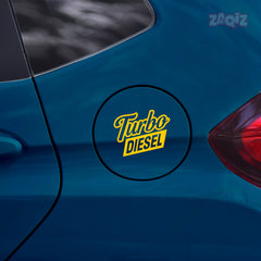 Clear Turbo Text Diesel Label for Cars