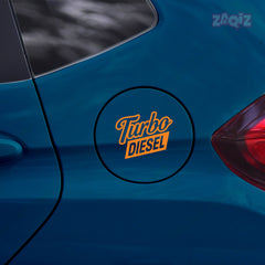 Clear Turbo Text Diesel Label for Cars