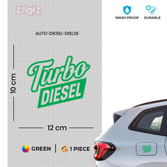 Clear Turbo Text Diesel Label for Cars