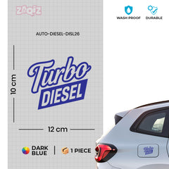 Clear Turbo Text Diesel Label for Cars