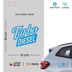 Clear Turbo Text Diesel Label for Cars