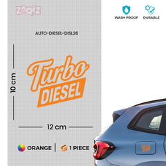 Clear Turbo Text Diesel Label for Cars