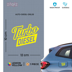 Clear Turbo Text Diesel Label for Cars