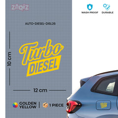 Clear Turbo Text Diesel Label for Cars