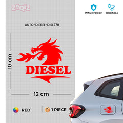 Diesel Sticker for Car | Gloss Finish Fuel Tank Decal