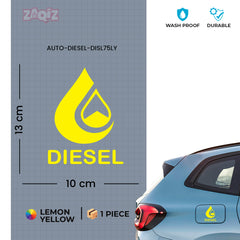 Diesel Sticker for Car | Vibrant Fuel Tank Label