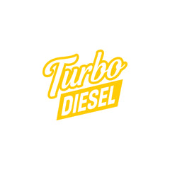 Clear Turbo Text Diesel Label for Cars