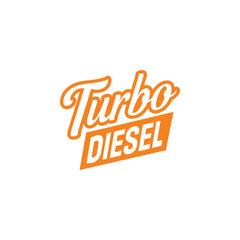 Clear Turbo Text Diesel Label for Cars