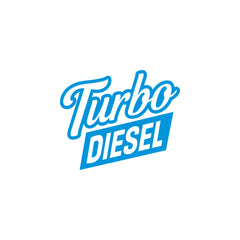 Clear Turbo Text Diesel Label for Cars
