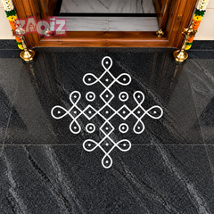 Traditional Entrance Kolam Floor Sticker for Home Decor and Festive Welcome