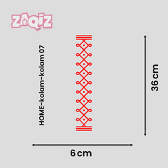 Diamond Weave Kolam Border Sticker for Elegant Door Entrance Decor