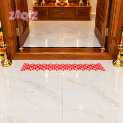 Woven Lattice Kolam Border Sticker for Elegant Home Entry Decor