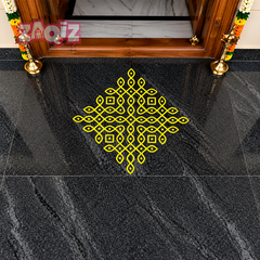 Diamond Pulli Kolam Floor Sticker for Elegant Indian Home Decor