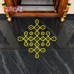 Traditional Entrance Kolam Floor Sticker for Home Decor and Festive Welcome