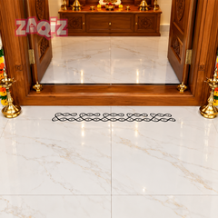 Infinity Weave Kolam Border Sticker for Elegant Entrance Decoration