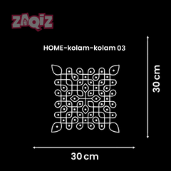 Sacred Square Kolam Vinyl Sticker for Elegant Home Floor Decoration
