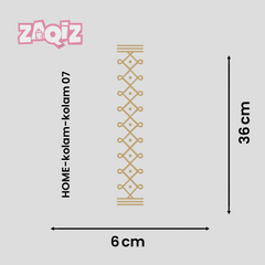 Diamond Weave Kolam Border Sticker for Elegant Door Entrance Decor