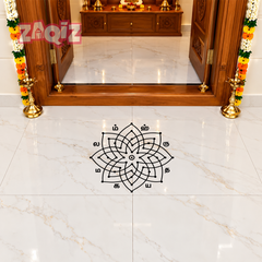 Sri Labam Lakshmi Kolam Floor Sticker for Prosperous Home Entrance