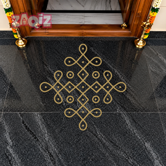 Traditional Entrance Kolam Floor Sticker for Home Decor and Festive Welcome