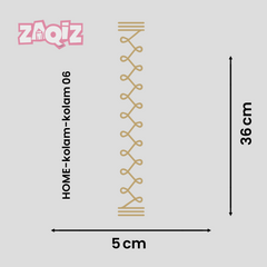 Minimal Line Kolam Border Sticker for Modern Doorstep Decoration