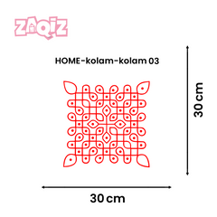 Sacred Square Kolam Vinyl Sticker for Elegant Home Floor Decoration