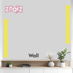Woven Lattice Kolam Border Sticker for Elegant Home Entry Decor