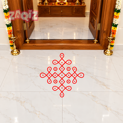 Traditional Entrance Kolam Floor Sticker for Home Decor and Festive Welcome