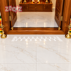 Minimal Line Kolam Border Sticker for Modern Doorstep Decoration