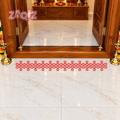 Decorative Entrance Border Floor Decal for Indian Home Interiors