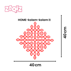 Diamond Pulli Kolam Floor Sticker for Elegant Indian Home Decor