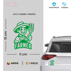 Hardworking Farmer Sticker for Daily Commutes