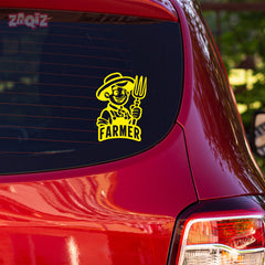 Hardworking Farmer Sticker for Daily Commutes