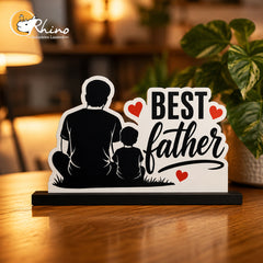 Dad and Little One Heartwarming Acrylic Display Artwork
