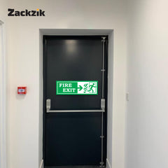ZackzikFire Exit Sign Boards – Glow in the Dark Safety Label