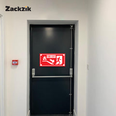 Zackzik Fire Exit Sign Boards – Safety Arrow Direction Sign