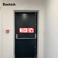 Zackzik Fire Exit Sign Boards – Easy to Read Safety Sticker