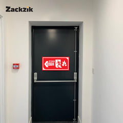 Zackzik Fire Exit Sign Boards – Emergency Exit Indication Label