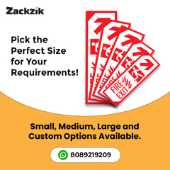 Zackzik Fire Exit Sign Boards – Easy to Read Safety Sticker