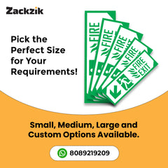 Zackzik Fire Exit Sign Boards– For Office and Building Use