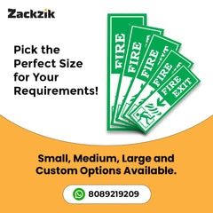 Zackzik Fire Exit Sign Boards – Quick Escape Direction Sign