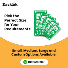 Zackzik Fire Exit Sign Boards – Safety Arrow Direction Sign