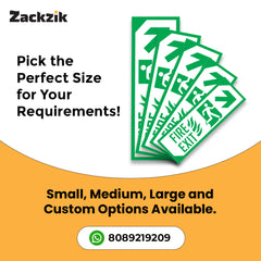 Zackzik Fire Exit Sign Boards – Easy to Read Safety Sticker